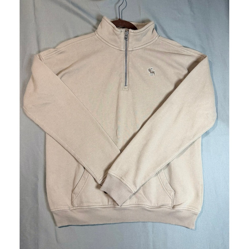 Abercrombie Kids Tan Khaki Quarter Zip Sweatshirt Pullover Size 15/16 XL